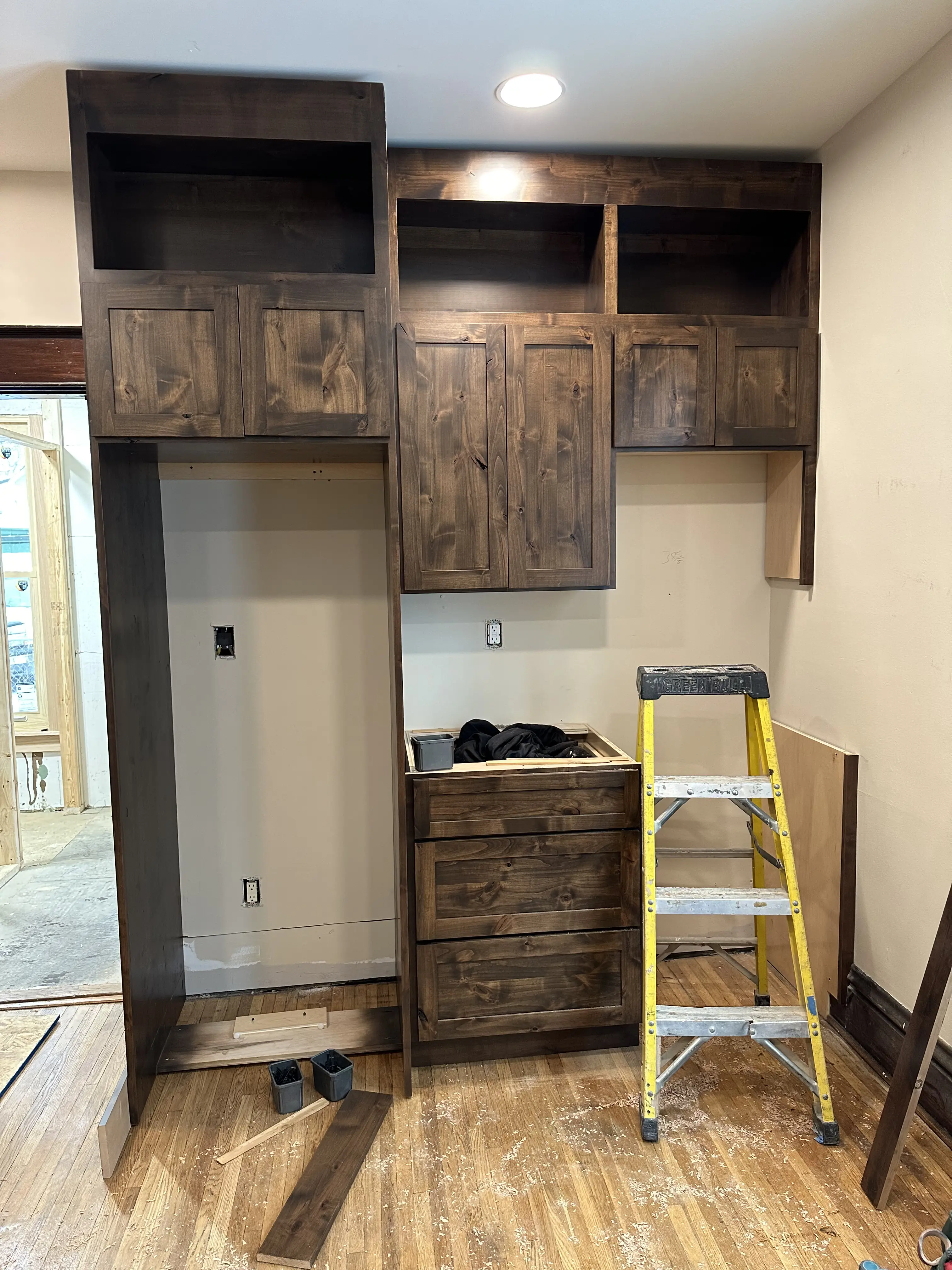New kitchen being installed at 204 E Oakland