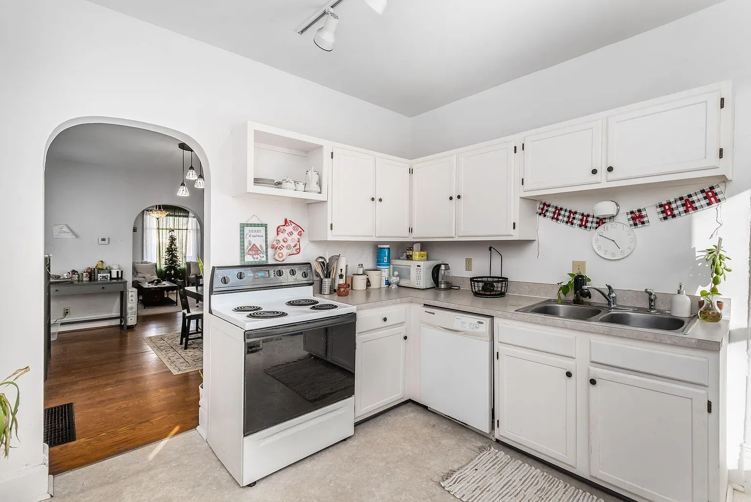 Kitchen with White Cabinets and Dishwasher